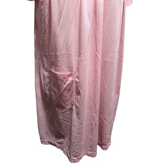 Vintage Handmade 70's Pink Flowy Nightgown with Pocket Sz Medium/Large Womens Sh - Picture 9 of 12